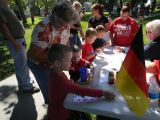 Our quilting booth was busy