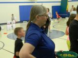 Corinne runs the Ping Pong toss