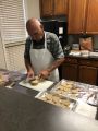 Cutting the rye bread